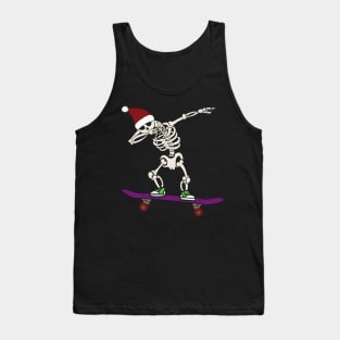 skating skeleton santa Tank Top